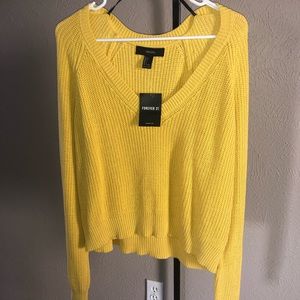 Yellow cropped sweater